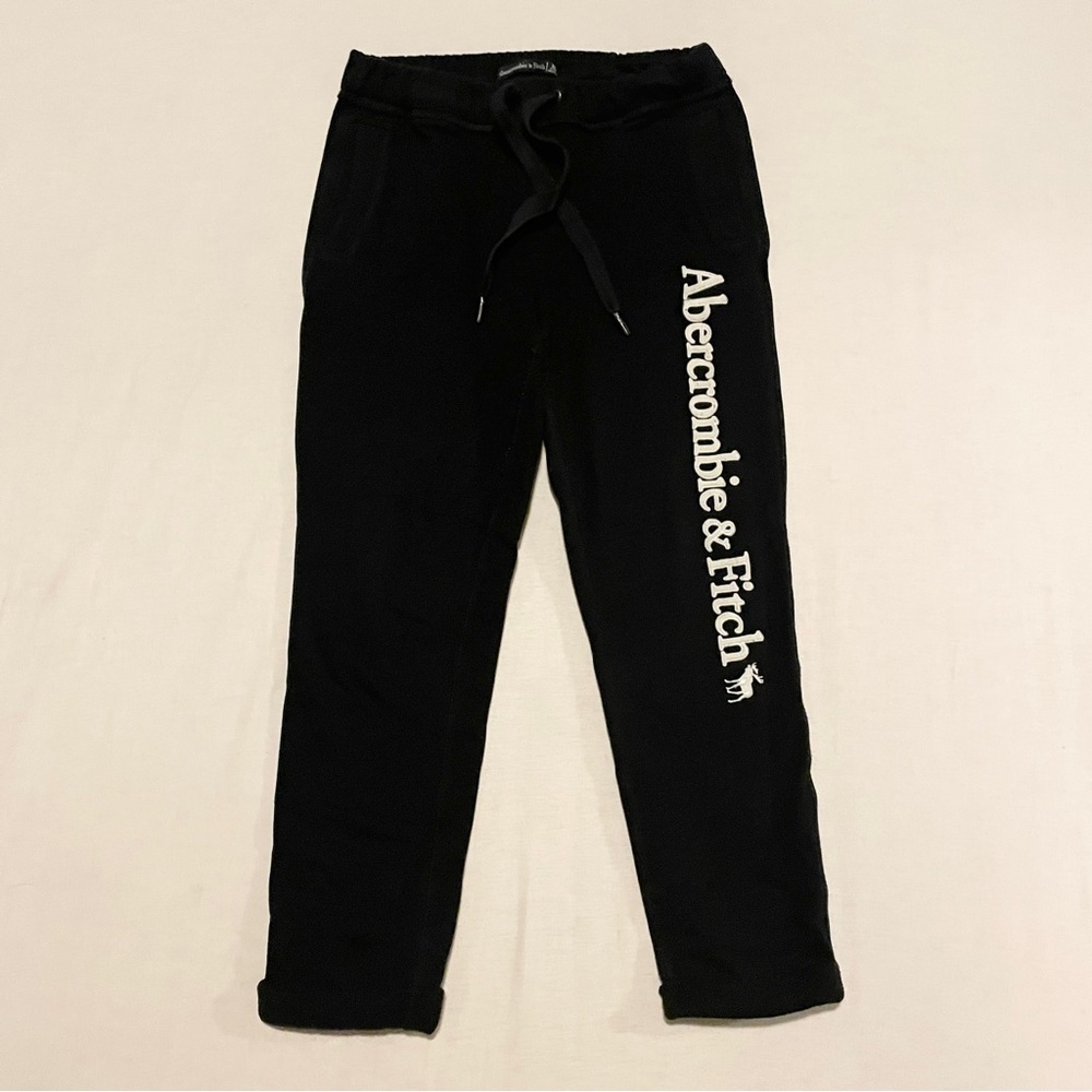 Abercrombie & Fitch Black Graphic Logo Slim Joggers XS